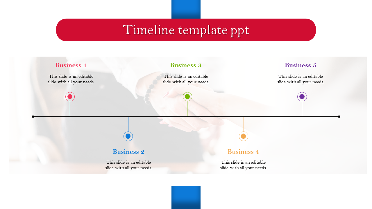 Attractive Timeline Template PPT  Design With Five Nodes